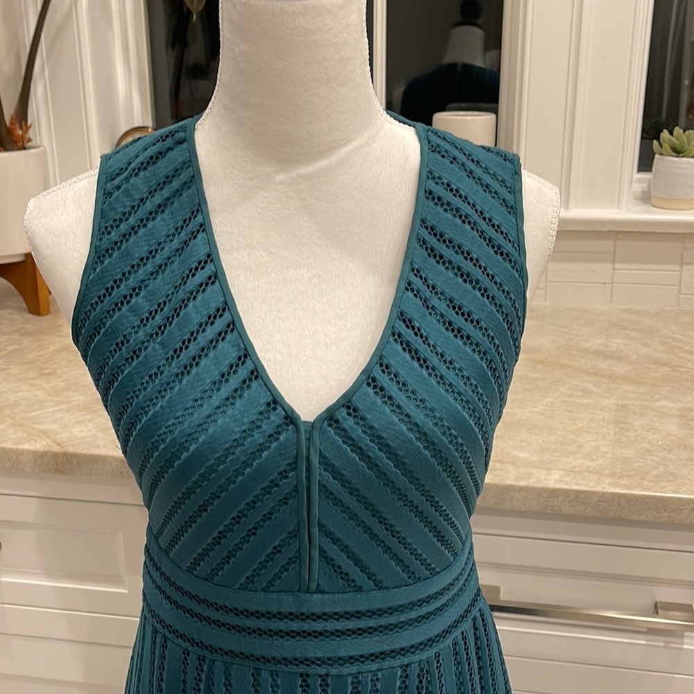 J. Crew teal fit and flare dress - Picture 2 of 8